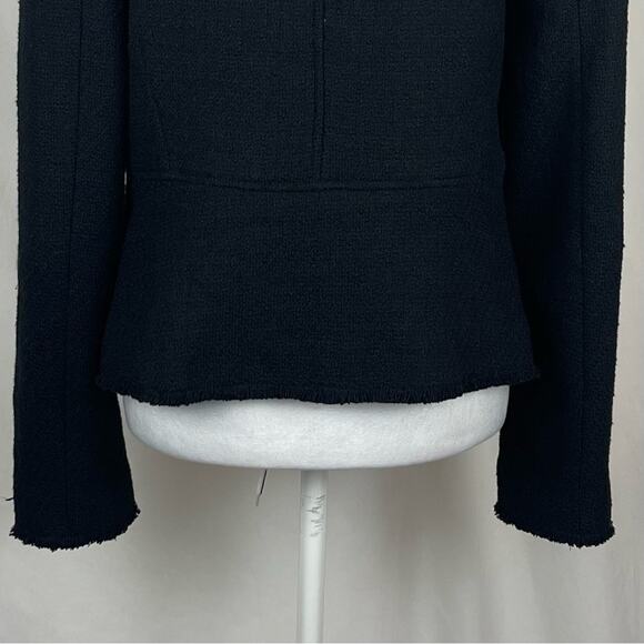 LOFT Black Raw Edge Woven Career Academia Jacket Blazer NWT Size 6 - Picture 7 of 13